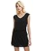 LAPAYA Women's Swim Beach Dress Deep V Neck Open-Back Beach Cover Up Beach Skirt, Black, 12-14