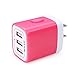 Ailkin 3 USB Wall Charger(Rose), Multiport Charger Plug Adapter, Fast Power Block, Travel Home Charger Station Block Cube Replacement for iPad/iPhone/Samsung/LG/Huawei/HTC/Sony and More Cell Phone