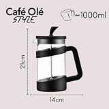 Café Olé Style Cafetière 1 Litre 3 Cup French Press Black VMP-10F view 7