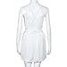 GONKOMA Summer Women Deep V Neck Bodycon Backless Cross Lace Short Mini Dress (S, White)