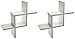 Danya B FF2513W Set of 2 Reversed Criss Cross White Shelves, 2