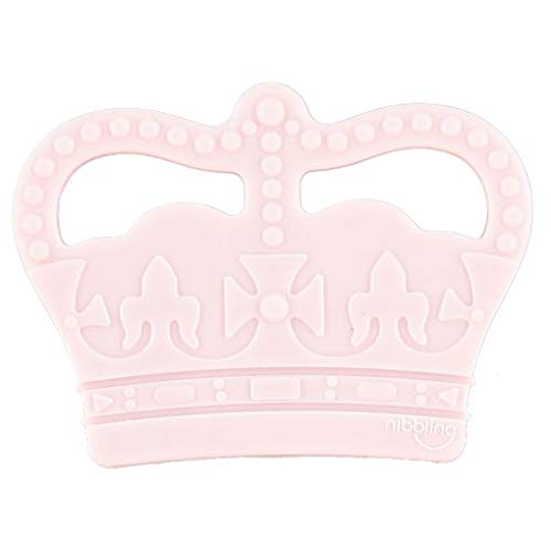 NIBBLING Royal Crown Teether – Baby Teething Toy – 100% BPA Free Food Grade Silicone - Safety Tested for UK and EU Standards - Designed in London. (Crown Pink)