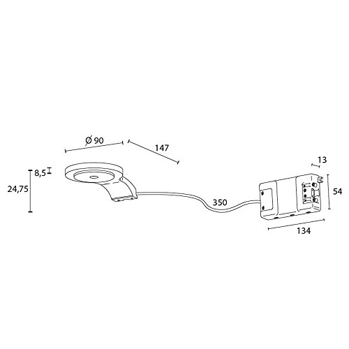 Wonderlamp Amaya Wandlamp, LED, 6 W, chroom, 29 x 25 x 29 cm - Afbeelding 6