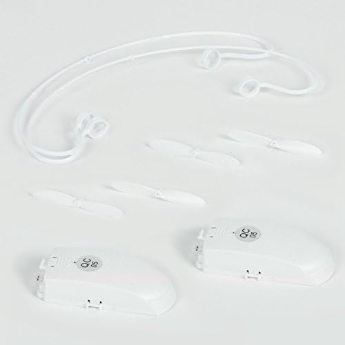 iDrones Mini Quadcopter Parts 2 Batteries 4 Propellers and 1 Prop Protect Guard Set for FY603 Color White