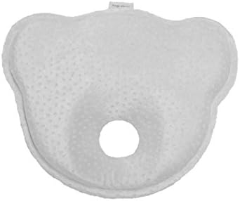 Luxury Memory Foam Baby Flat Head Prevention Pillow and Neck Support (White) | Extra Soft and Breathable Bamboo Fabric for Newborn and Infant Boys and Girls | Better than Organic Terry Cotton