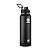 Takeya Actives Water Bottle with Spout Lid - Bottle with Double Stainless Steel Insulation - Dishwasher Safe & BPA-Free - Bottle with Spout Lid & Removable Bumper - 40 oz, Onyx