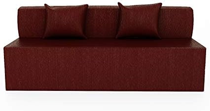 Uni Fashion Fair Style Crome Sofa Cum Bed for 2 Person with Washable Cover and 2 Pillows (4 x 6 feet)