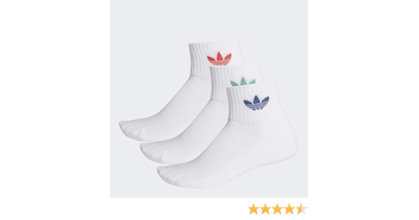 Adidas Originals Mid Ankle Socks White/Lush Red | FM0642 - Naked Copenhagen