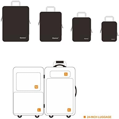 Gonex Compression Packing Cubes, 4pcs Expandable Storage Travel Luggage Bags Organizers (Deep Gray) 6 Gonex Compression Packing Cubes, 4pcs Expandable Storage Travel Luggage Bags Organizers (Deep Gray)