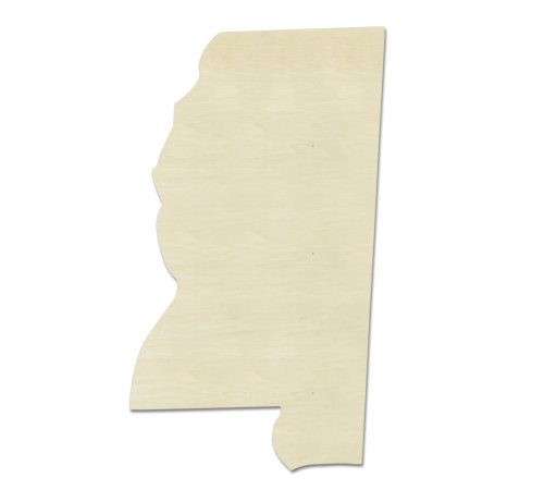 UNFINISHEDWOODCO Unfinished State Wood Cutouts, Mississippi