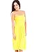 FineBrandShop Strapless Seamless Yellow Smocking Tube Dress
