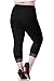 Cheapestbuy Vangee Women's Plus Size Lace Trim Soft Modal Cotton Leggings Workout Tights Pants Cropped Length