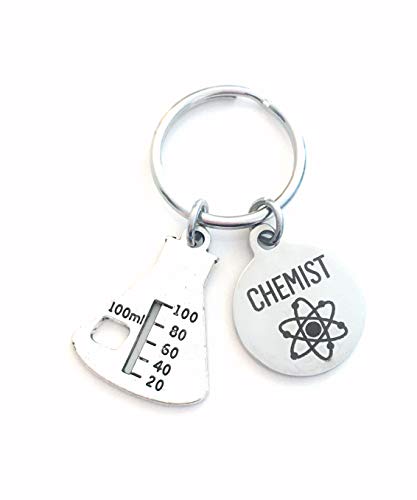 Chemist Keychain, Graduation Gift for Chemistry Student Key Chain, Grad Present Keyring