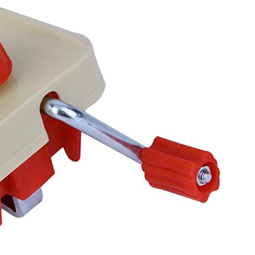 Portable Hand-Operated Swift Yarn Fiber String Thread Ball Wool Winder Knitting Roll Coil Tidy Machine Holder Tool Beige & Red - Thumbnail 4