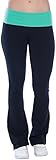 Popular Basics Women's Cotton Yoga Pants With Tie-Dye Fold Down Waist
