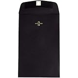 JAM PAPER 6 x 9 Open End Catalog Envelopes with Clasp Closure - Black - 50/Pack