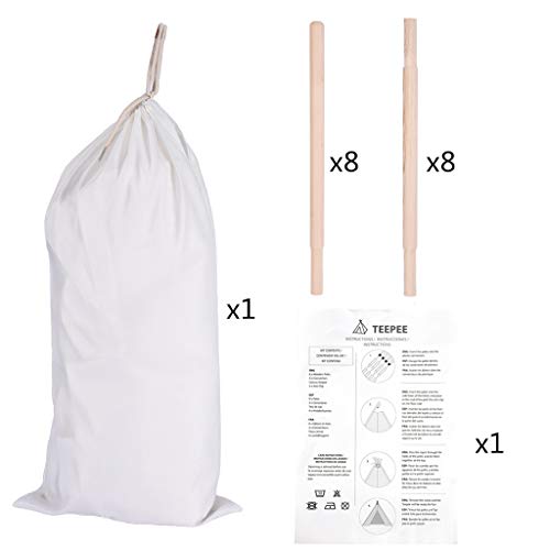 Beyonds Tent for Kids Foldable Children Play Tent for Girl and Boy with Carry Case 4 Poles White Canvas Playhouse Toy for Indoor and Outdoor Games