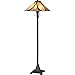 Quoizel Asheville 2-Light Valiant Bronze Floor Lamp with Handcrafted Tiffany-Style Art Glass, Traditional Style Portable Lamp for Living Room, Bedroom, Home Office, or Kitchen