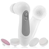 CLSEVXY Waterproof Facial Cleansing Brush with 5 Brush Heads for Deep Cleansing, Gentle Exfoliating and Help Get Rid of Acne