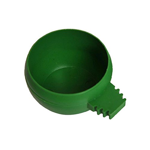 Afco Bird Feeding Bowl,Plastic Round Food Water Cup Holder Parrot Pigeon Cage Hanging Feeder size S (Green) - Thumbnail 6