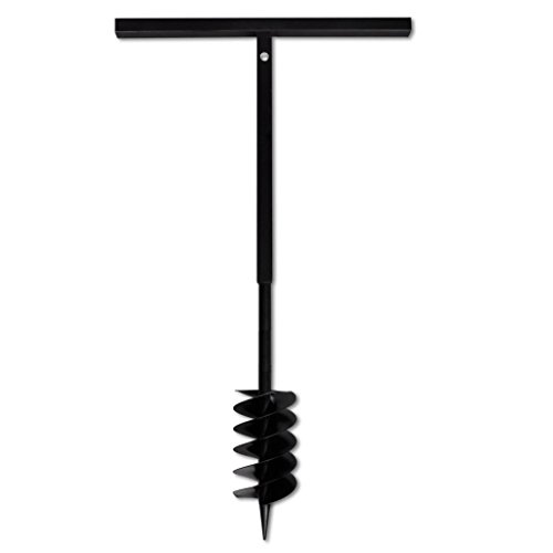 Retrome Ground Drill Handle 4.72" with Auger Bit with Extension Tube Tube 55'9" Steel for Garden and Outdoor