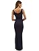 PattyBoutik Mama Tie-Dye/Solid Scoop Neck Sleeveless Maxi Dress (Navy Blue Medium)
