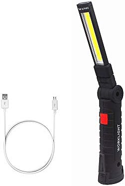 COB LED Work Light, Rechargeable Work Light Flashlight with Magnetic Base + 360°Rotate 5 Lighting Modes + Swivel Hook Inspection Lamp for Car Repair Household Emergency Light and Outdoor Use(Small)