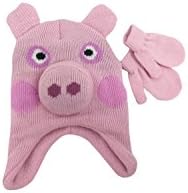 Peppa Pig Girls Hat and Mitten Set Cold Weather Winter Knit Fleece