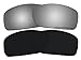 2 Pairs Lenses Replacement Polarized Black & Black Mirror for Oakley Canteen 2014 (Canteen New) OO9225 Sunglasses