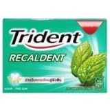 Trident Recaldent Chewing Gum Spearmint Flavored Sugar Free Dental Health Net Wt 11.2 G(pack of 3)