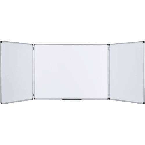 MasterVision Trio Magnetic Whiteboard - 36" (3 ft) Width x 96" (8 ft) Height - White Surface - Rectangle - Assembly Required - 1 Each