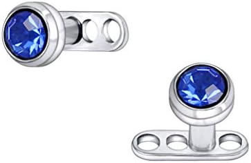 14G Shiny Crystal Rhinestone Dermal Anchor Tops and Bases Microdermal Titanium Steel Body Dermal Piercing