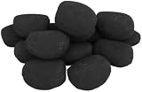 The Stove Wizard Gas Fire Pebbles 30 Large Black Ceramic Heat Resistant 70x50mm view 2