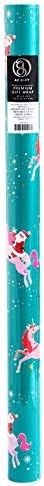 American Crafts 349243 Santa Unicorn Wrapping Paper, Multicolor