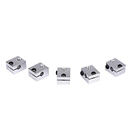 KINGPRINT Aluminum Heat Block for 3D V6 J Head 3D Printer Specialized for MK7 MK8 3D Printer Extruder (Pack of 5pcs)