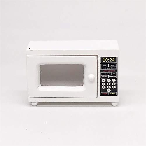image for Binory Mini Wooden Furniture Microwave Oven White for 1/12 Dollhouse F