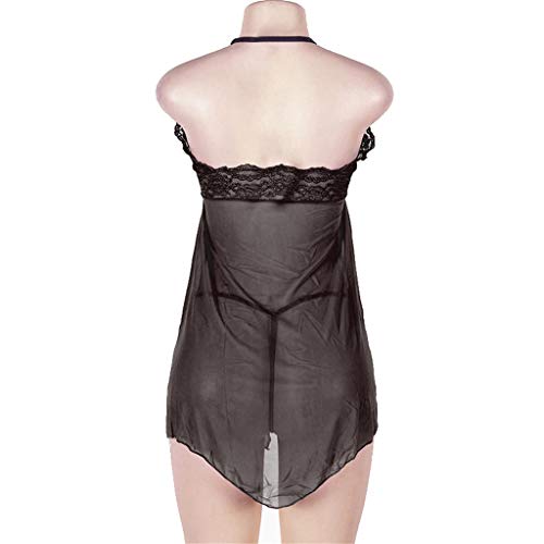 Valentine's Best Gifts for Sex!!!Hennta Sexy Fat Women Plus Size Halter Lace Lingerie Dress G-String Underwear Set
