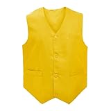 TOPTIE Waiter Uniform Unisex Button Vest for Supermarket Clerk & Volunteer-Yellow-US Size S
