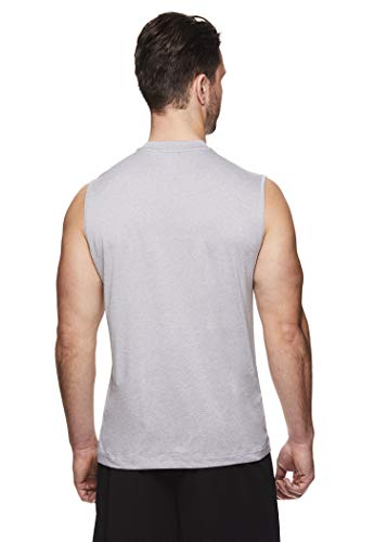 Reebok Men's Muscle Tank Top - Sleeveless Workout & Training Activewear Gym Shirt - Dominator Sleet Heather, Medium