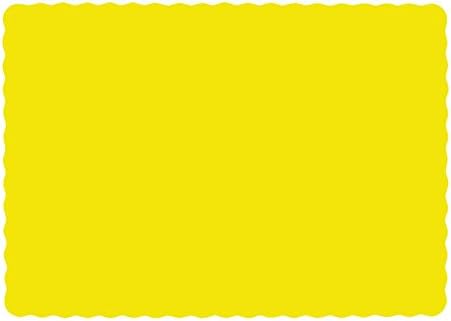 Paper Placemats yellow 10 x 14 Pack Of 500 Scalloped Edge Heavy Weight Paper 60 Pound