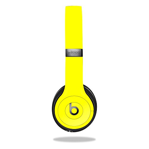 MightySkins Skin for Beats by Dr. Dre Solo 3 Wireless - Solid Yellow | Protective, Durable, and Unique Vinyl Decal wrap Cover | Easy to Apply, Remove, and Change Styles | Made in The USA