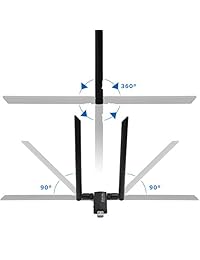 HaiBro 1200Mbps Adaptador de red inalámbrica, USB 3.0 Wi Fi Dongle con 5dBi Antenas Receptor Wifi para PC   Desktop   Laptop   Mac, correa dual 2.4GHz   300Mbps 5GHz   867Mbps en Windows 10   8.1   8 7   XP   Vista, Mac Linux