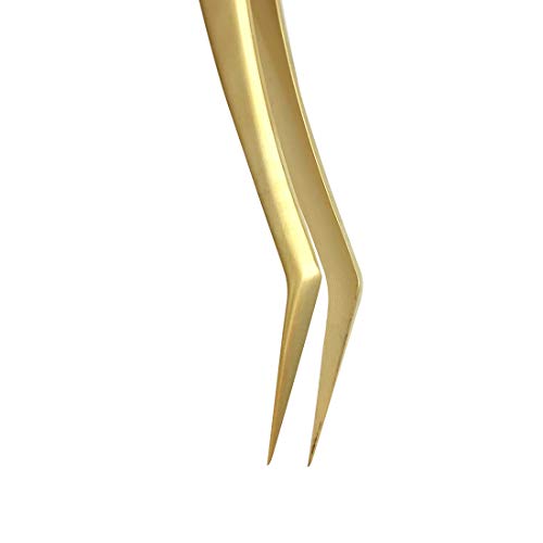 Eyelash Extension Tweezers for Make Fans 3D 4D 5D 6D 8D Volume Lashes Professional Precision Stainless Steel Mega Curved Angled Tips Lashing 45 Degree Tweezer Tools for Eye Lash Extensions Supplies - Thumbnail 2