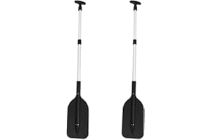 DAGLLGEW Telescoping Paddle 2PCS Aluminum Kayak Oars Plastic Boat Paddle for Jet Ski and Canoe Black for Summer Sport