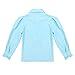 ACSUSS Kids Girls School Uniform Shirt Long Sleeves Ruffled Plain Blouse with Bow Tops Casual Wear Sky_Blue 10