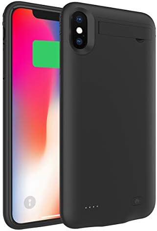 iPhone Xs Max Battery Case, kajami Shockproof Rechargeable Portable Charger Backup Power Case Compatible with iPhone Xs Max - Black