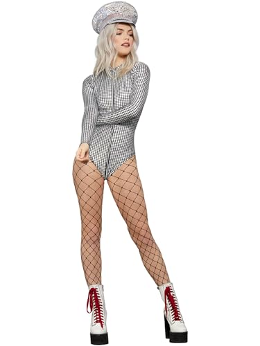 Smiffys Fever Miss Whiplash Disco Holographic Bodysuit