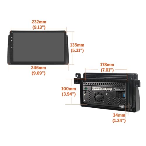 Eonon Android 13 For BMW E46 1998-2006 9 Inch Wireless Screen 6GB+64GB 4G LTE CarPlay Android Car GPS Sat Nav Rear View Camera Wi-Fi/Bluetooth/USB E46X6S2