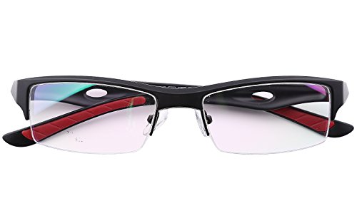 Agstum TR90 Mens Womens Sports Optical Half Rim Glasses Frames (Matte black, 54)