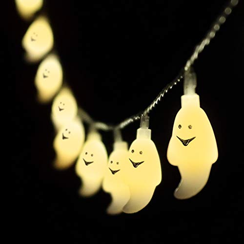 Gyrategirl Halloween String Lights, LED Pumpkin Ghost Lights, Holiday Lights for Outdoor Indoor Decoration, 2 Modes Steady/Flickering Lights(20 Lights, 9.8 feet) for Halloween Home Party Yard Decor